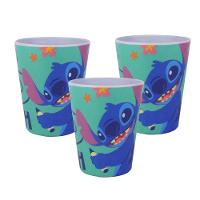 Kit 3 Copos Infantil Melamina Stitch Disney 300ml - Tuut - 1