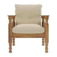 Poltrona Madeira Maciça Liz Cr7003.T62 Imbuia/Bege - 2