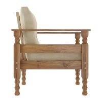 Poltrona Madeira Maciça Liz Cr7003.T62 Imbuia/Bege - 3