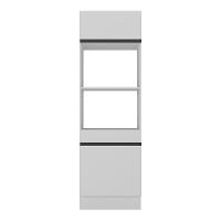 Paneleiro 2 Portas 63cm Com Rodapé Para Forno E Microondas Veneza Multimóveis V2116 Branco/preto Branco/preto - 2