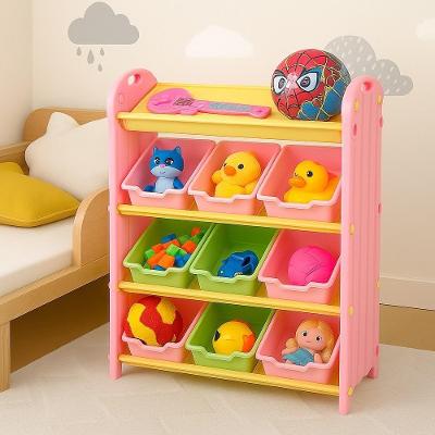 Estante Armario Infantil Colorido 9 Gavetas 4 Prateleiras Organizador Brinquedos Porta Treco Quarto