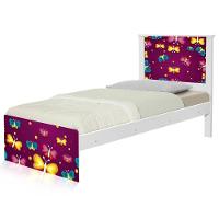 Cama Solteiro Com Cabeceira Adesivada Borboletas - 6