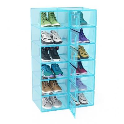 Kit 6 Box Multiuso Dobravel Sapatos Caixa Empilhavel Com Tampa Organizacao Closet Quarto Guarda