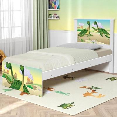 Cama Solteiro Com Cabeceira Adesivada Casal Dinossauros