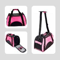 Mochila Pet Cachorro Bolsa Transporte Gato Canguru Cães Mala Dobrável Viagem Avião Carro Rosa - 3