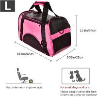 Mochila Pet Cachorro Bolsa Transporte Gato Canguru Cães Mala Dobrável Viagem Avião Carro Rosa - 6