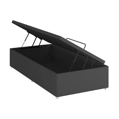 Base Baú Linho Cinza Solteiro (88x188x39) - Ortobom
