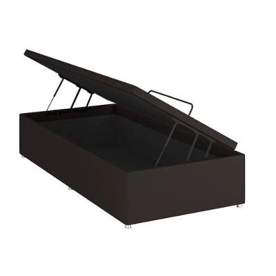 Base Baú Linho Marrom Solteiro (88x188x39) - Ortobom