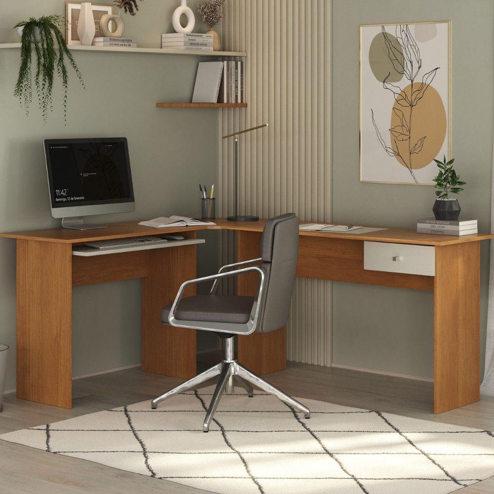 Escrivaninha De Canto Max 1 Gaveta Cinamomo Areia Zanzini Cinamomo-areia - 2