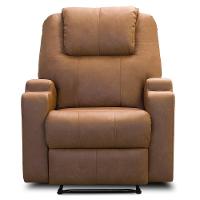 Poltrona Do Papai Retrátil Reclinável Com Porta-copos Celina F04 Couríssimo Marrom - Lyam Decor - 2