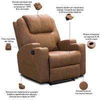 Poltrona Do Papai Retrátil Reclinável Com Porta-copos Celina F04 Couríssimo Marrom - Lyam Decor - 3