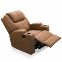 Poltrona Do Papai Retrátil Reclinável Com Porta-copos Celina F04 Couríssimo Marrom - Lyam Decor - 5