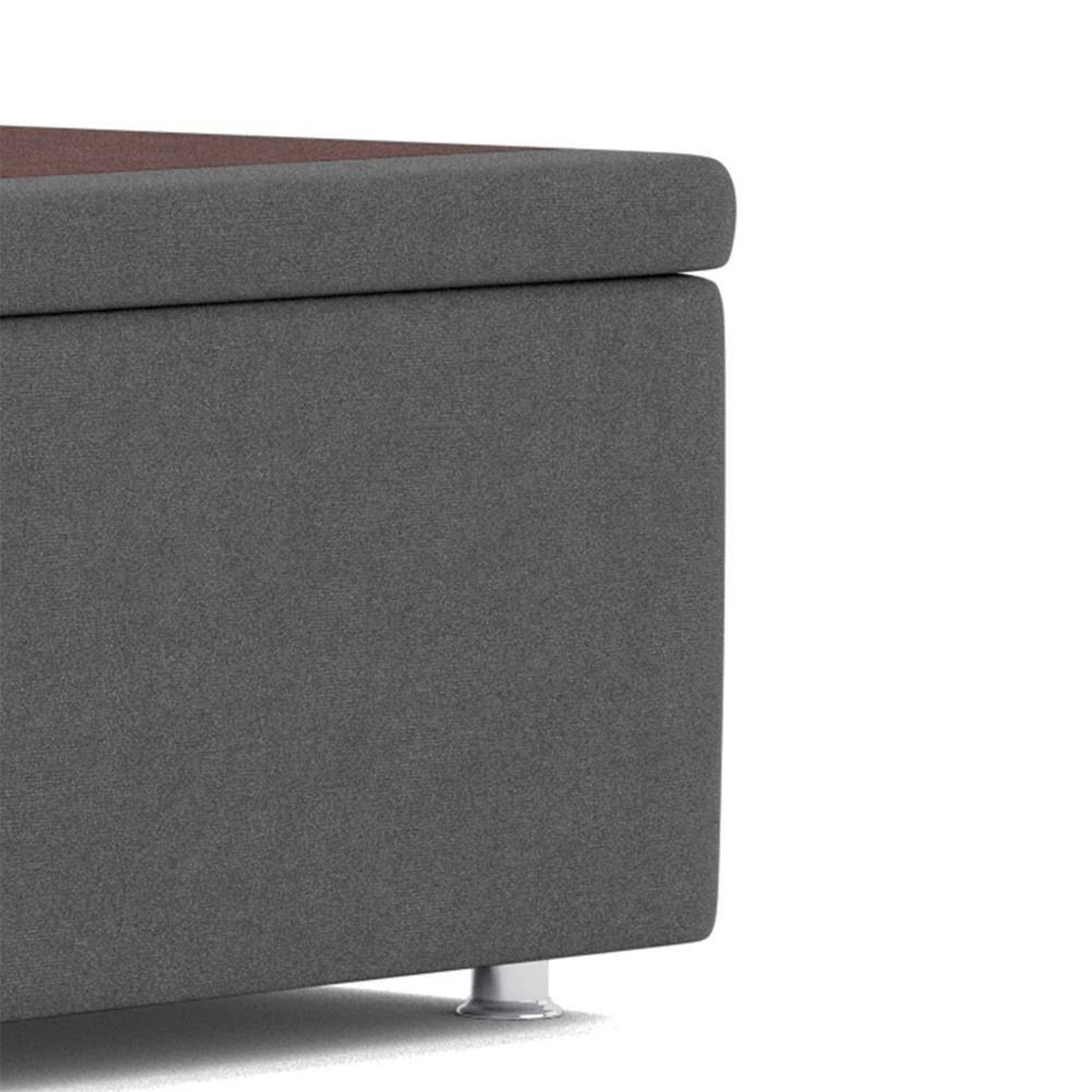 Base Baú Phy Camurça Cinza Solteiro (88x188x39) - Ortobom - 7