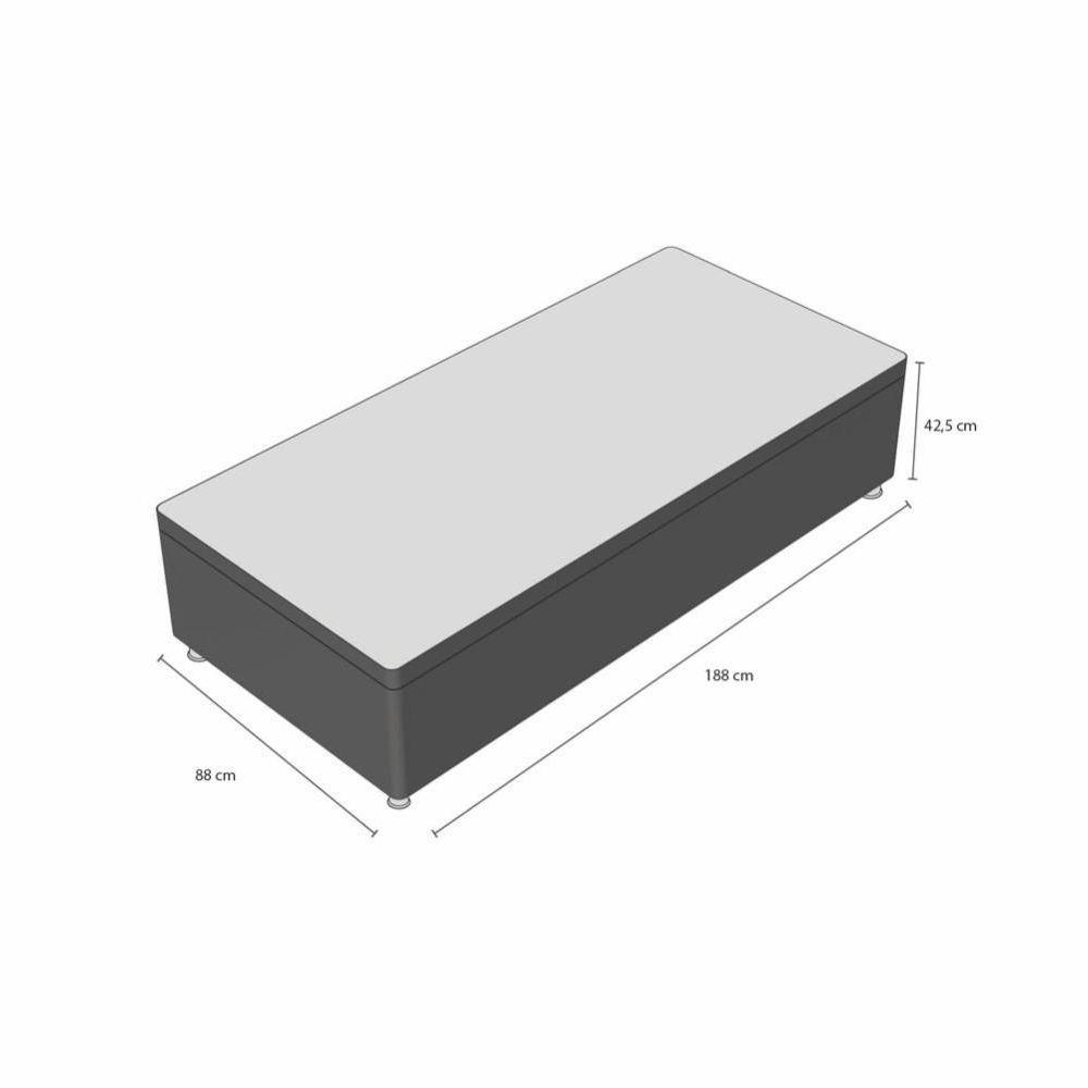 Base Baú Phy Camurça Cinza Solteiro (88x188x39) - Ortobom - 8