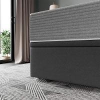 Base Baú Phy Camurça Cinza Solteiro (88x188x39) - Ortobom