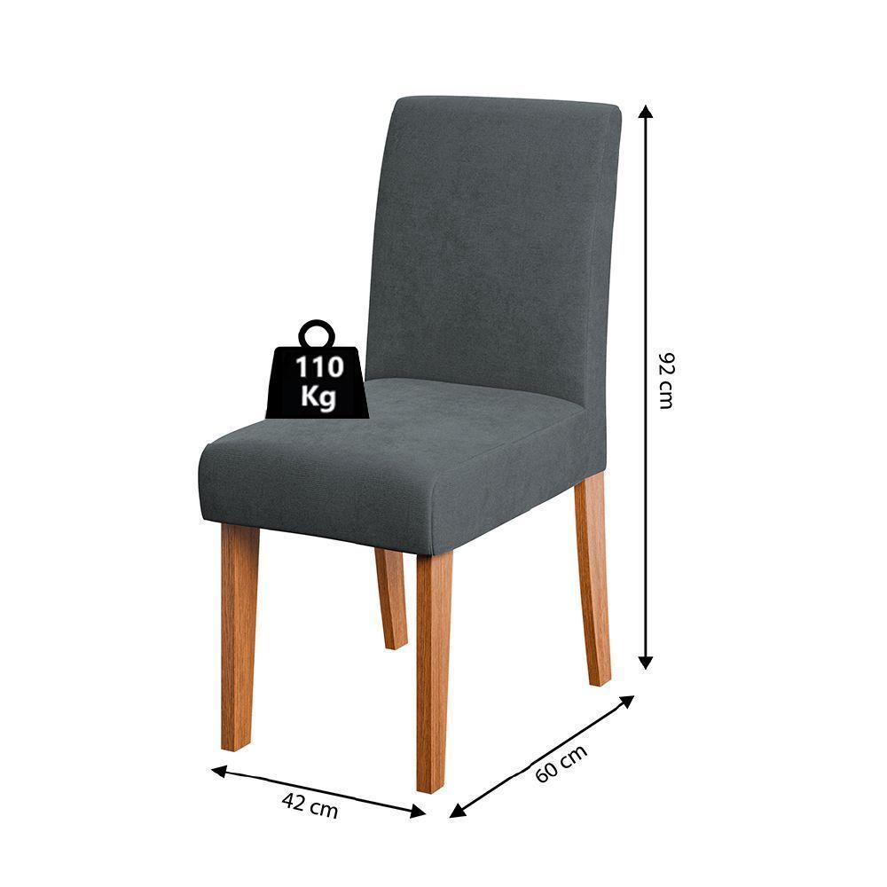 Conjunto Sala De Jantar Mesa 1,36m Trento 4 Cadeiras Trieste Dobuê Madeirado/grafite - 4