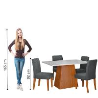 Conjunto Sala De Jantar Mesa 1,36m Trento 4 Cadeiras Trieste Dobuê Madeirado/grafite - 6