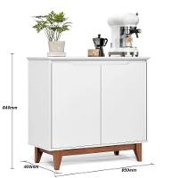 Aparador Buffet Balcão 2 Com Gaveta Portas Estoril Branco - 2