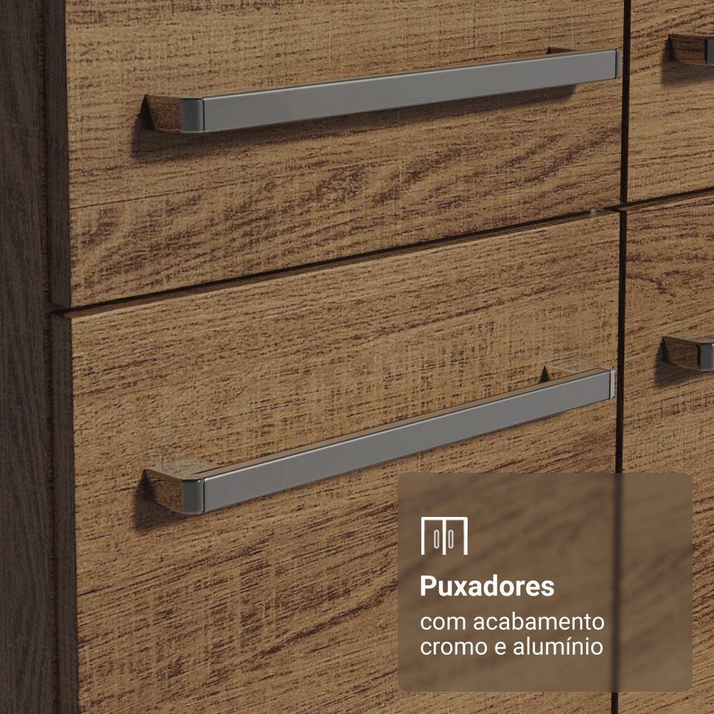 Armário De Cozinha Compacta 156 Cm Rustic Emilly Madesa 03 Rustic - 6