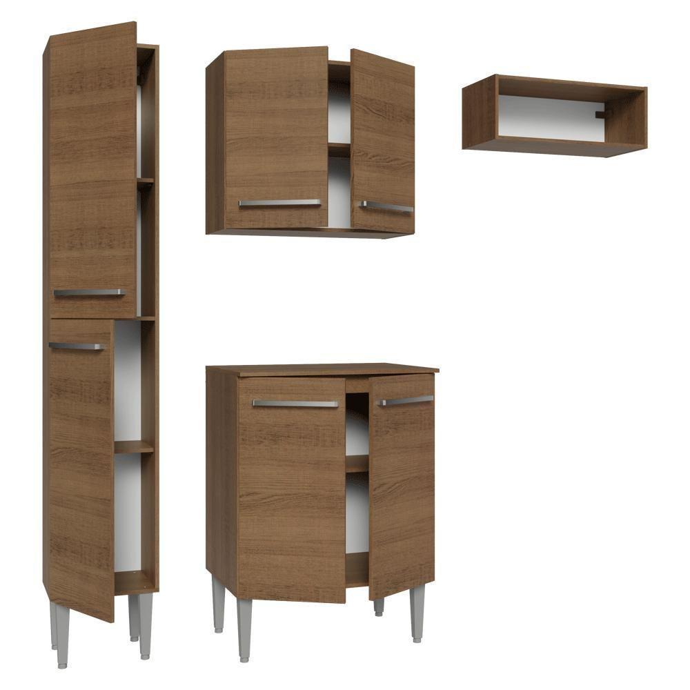 Armário De Cozinha Compacta 156 Cm Rustic Emilly Madesa 03 Rustic - 8