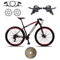 Bicicleta Aro 29 Alumínio Freio Hidráulico 24 Marchas Quadro 19" Azul Rosa - 3