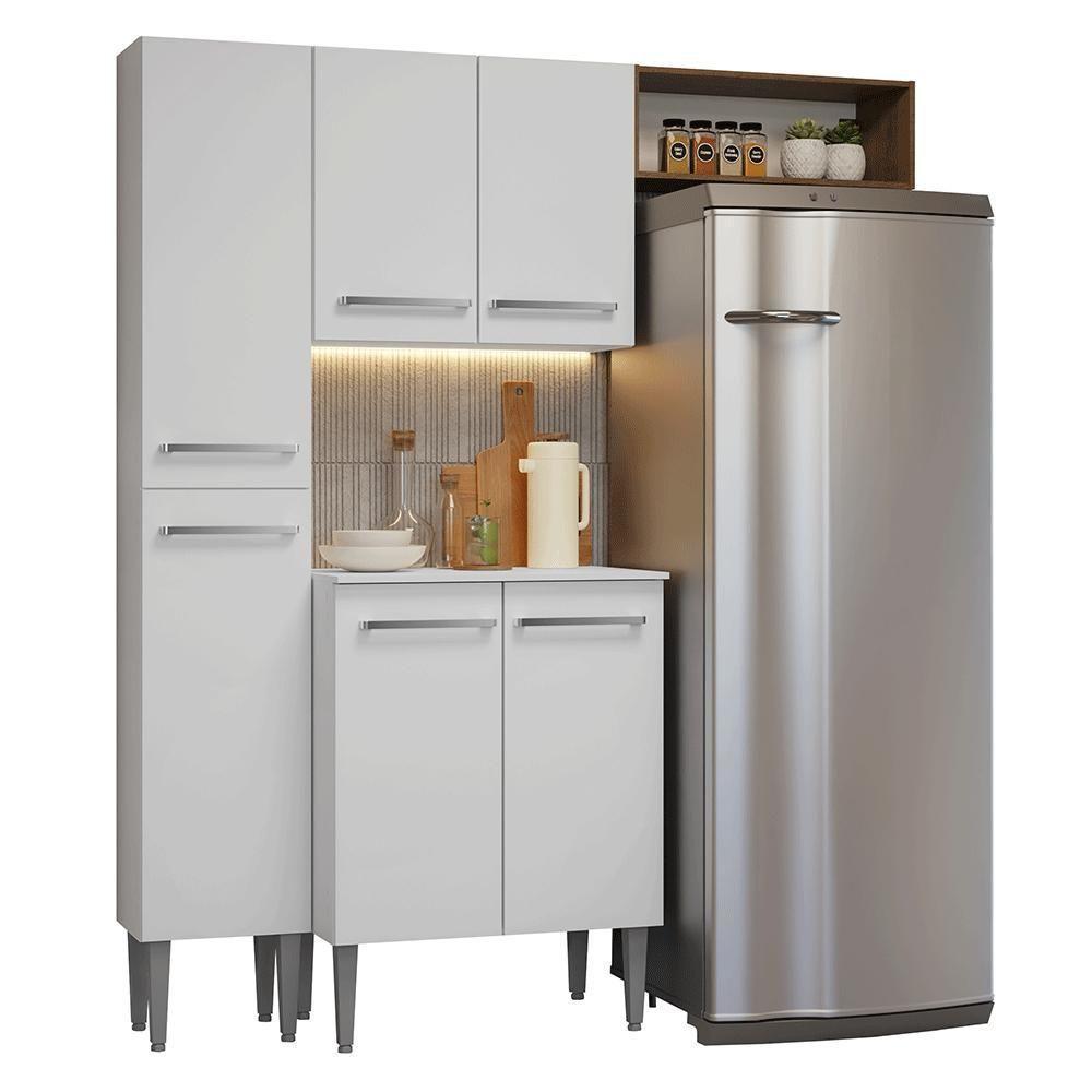 Armário De Cozinha Compacta 156 Cm Emilly Madesa 03 Branco/rustic - 2