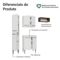Armário De Cozinha Compacta 156 Cm Emilly Madesa 03 Branco/rustic
