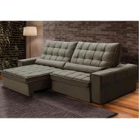 Sofá Retrátil Reclinável Para Sala 4 Lugares 290cm Nebrasca F04 Veludo Marrom - Lyam Decor - 2