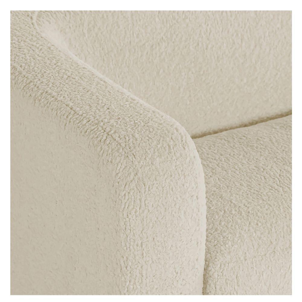 Sofá 3 Lugares Luxo Recepção Escritorio Sala Veneza 200cm Linho - Doce Sonho Móveis Bege - 7