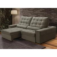 Sofá Retrátil Reclinável Para Sala 3 Lugares 230cm Nebrasca F04 Veludo Marrom - Lyam Decor - 2