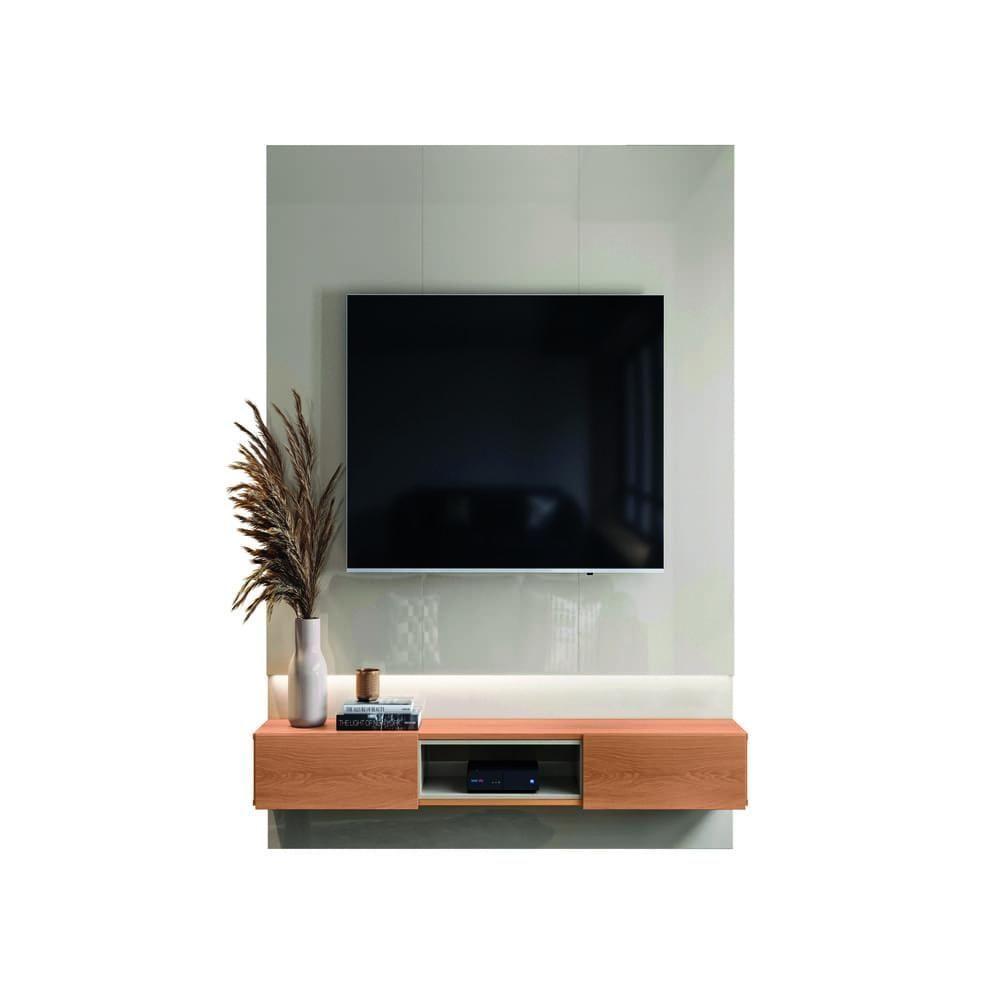 Painel Para Tv Letonia Off White Perolizado-jequitiba - 3