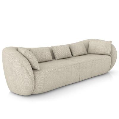 Sofá 3 Lugares Para Sala Living Orgânico 212cm Eça P08 Linho Itacaré Bege - Lyam Decor