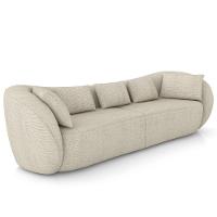 Sofá 3 Lugares Para Sala Living Orgânico 212cm Eça P08 Linho Itacaré Bege - Lyam Decor - 1