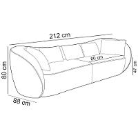 Sofá 3 Lugares Para Sala Living Orgânico 212cm Eça P08 Linho Itacaré Bege - Lyam Decor - 5