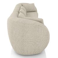 Sofá 3 Lugares Para Sala Living Orgânico 212cm Eça P08 Linho Itacaré Bege - Lyam Decor - 6