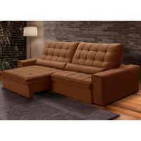 Sofá Retrátil Reclinável Para Sala 4 Lugares 290cm Nebrasca F04 Veludo Terracota - Lyam Decor - 2