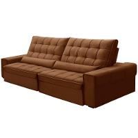 Sofá Retrátil Reclinável Para Sala 4 Lugares 290cm Nebrasca F04 Veludo Terracota - Lyam Decor - 5