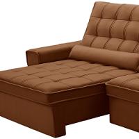 Sofá Retrátil Reclinável Para Sala 4 Lugares 290cm Nebrasca F04 Veludo Terracota - Lyam Decor - 6