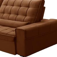 Sofá Retrátil Reclinável Para Sala 4 Lugares 290cm Nebrasca F04 Veludo Terracota - Lyam Decor - 7