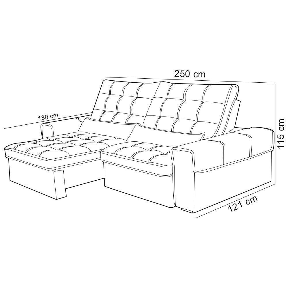 Sofá Retrátil Reclinável Para Sala 3 Lugares 250cm Nebrasca F04 Veludo Terracota - Lyam Decor - 7