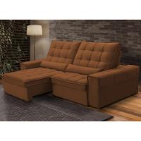 Sofá Retrátil Reclinável Para Sala 3 Lugares 250cm Nebrasca F04 Veludo Terracota - Lyam Decor - 5