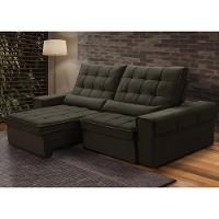 Sofá Retrátil Reclinável Para Sala 3 Lugares 210cm Nebrasca F04 Veludo Marrom Escuro - Lyam Decor - 2