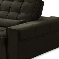 Sofá Retrátil Reclinável Para Sala 3 Lugares 210cm Nebrasca F04 Veludo Marrom Escuro - Lyam Decor - 7