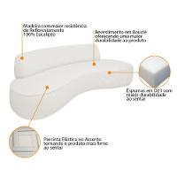 Sofá Curvo 3 Lugares Amsterdã 180cm Bouclé Branco