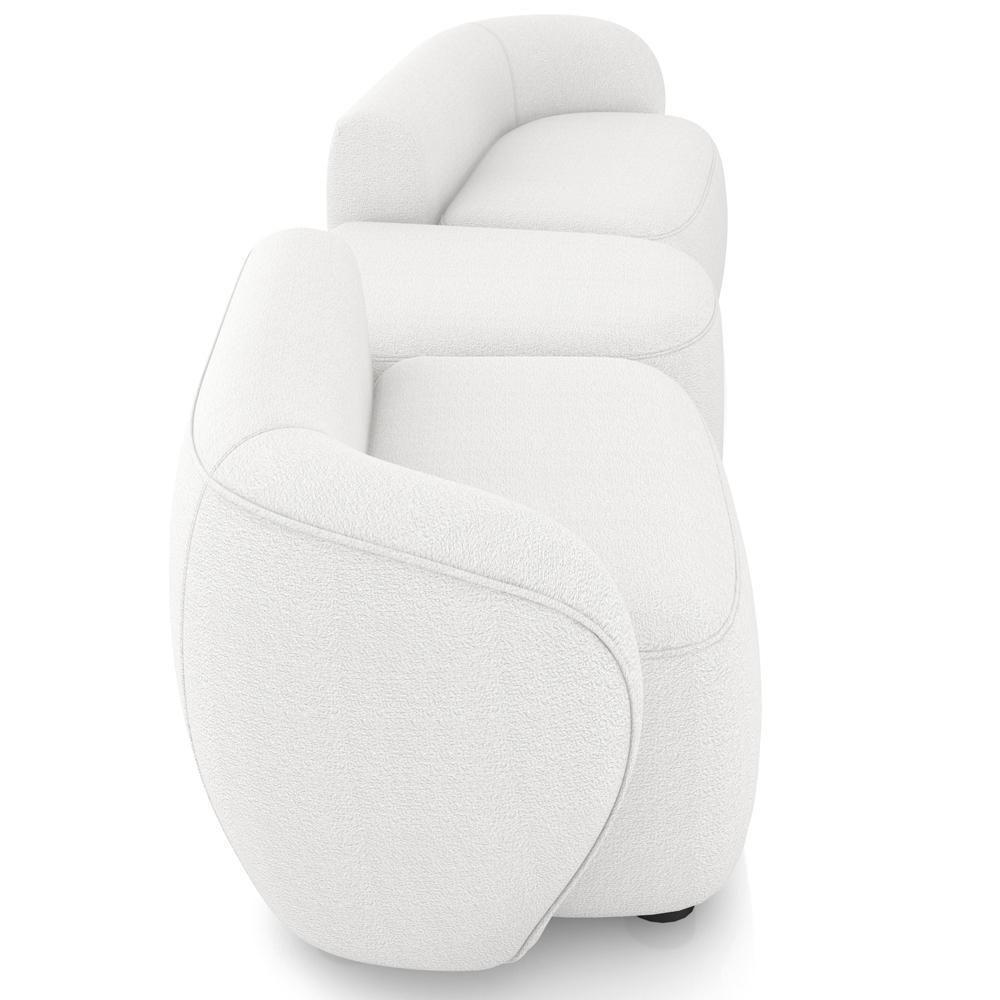 Sofá 3 Lugares Para Sala Living Orgânico Com Puff 302cm Luft P08 Bouclê Branco - Lyam Decor - 6