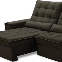 Sofá Retrátil Reclinável Para Sala 3 Lugares 230cm Nebrasca F04 Veludo Marrom Escuro - Lyam Decor - 7