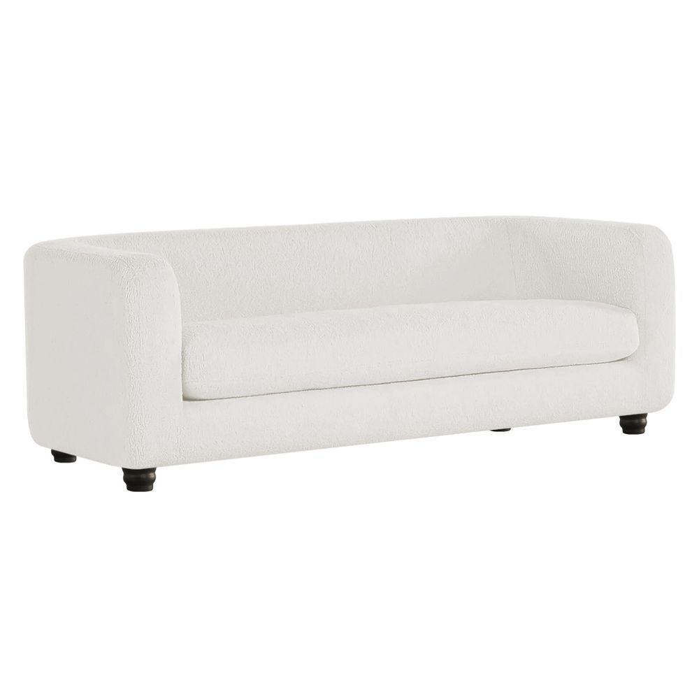 Sofá 3 Lugares Luxo Recepção Escritorio Sala Veneza 180cm Bouclé - Doce Sonho Móveis Branco - 1