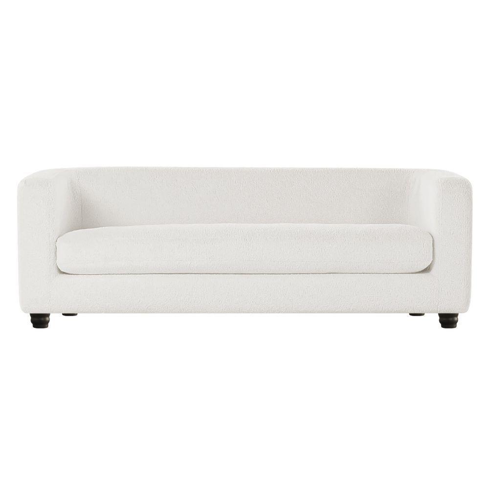 Sofá 3 Lugares Luxo Recepção Escritorio Sala Veneza 180cm Bouclé - Doce Sonho Móveis Branco - 7