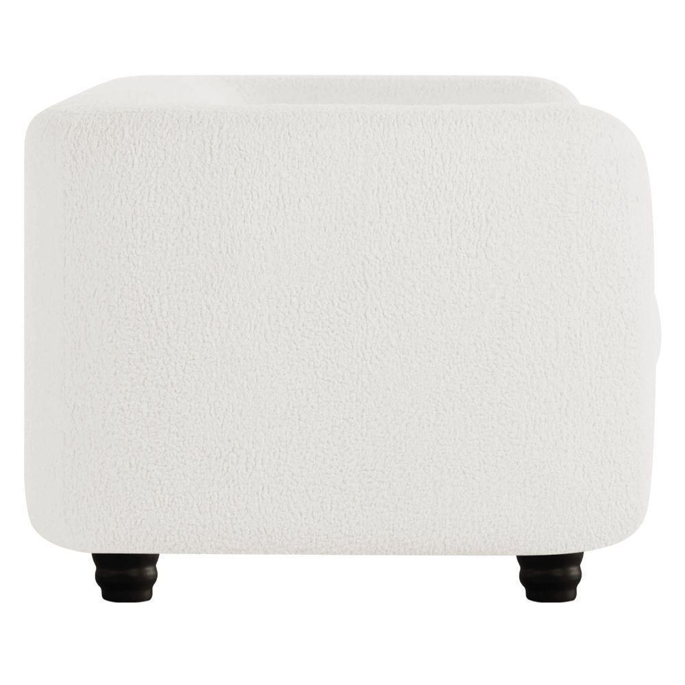 Sofá 3 Lugares Luxo Recepção Escritorio Sala Veneza 180cm Bouclé - Doce Sonho Móveis Branco - 9