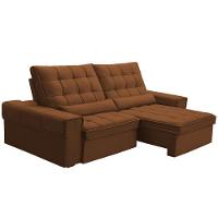 Sofá Retrátil Reclinável Para Sala 3 Lugares 210cm Nebrasca F04 Veludo Terracota - Lyam Decor - 5